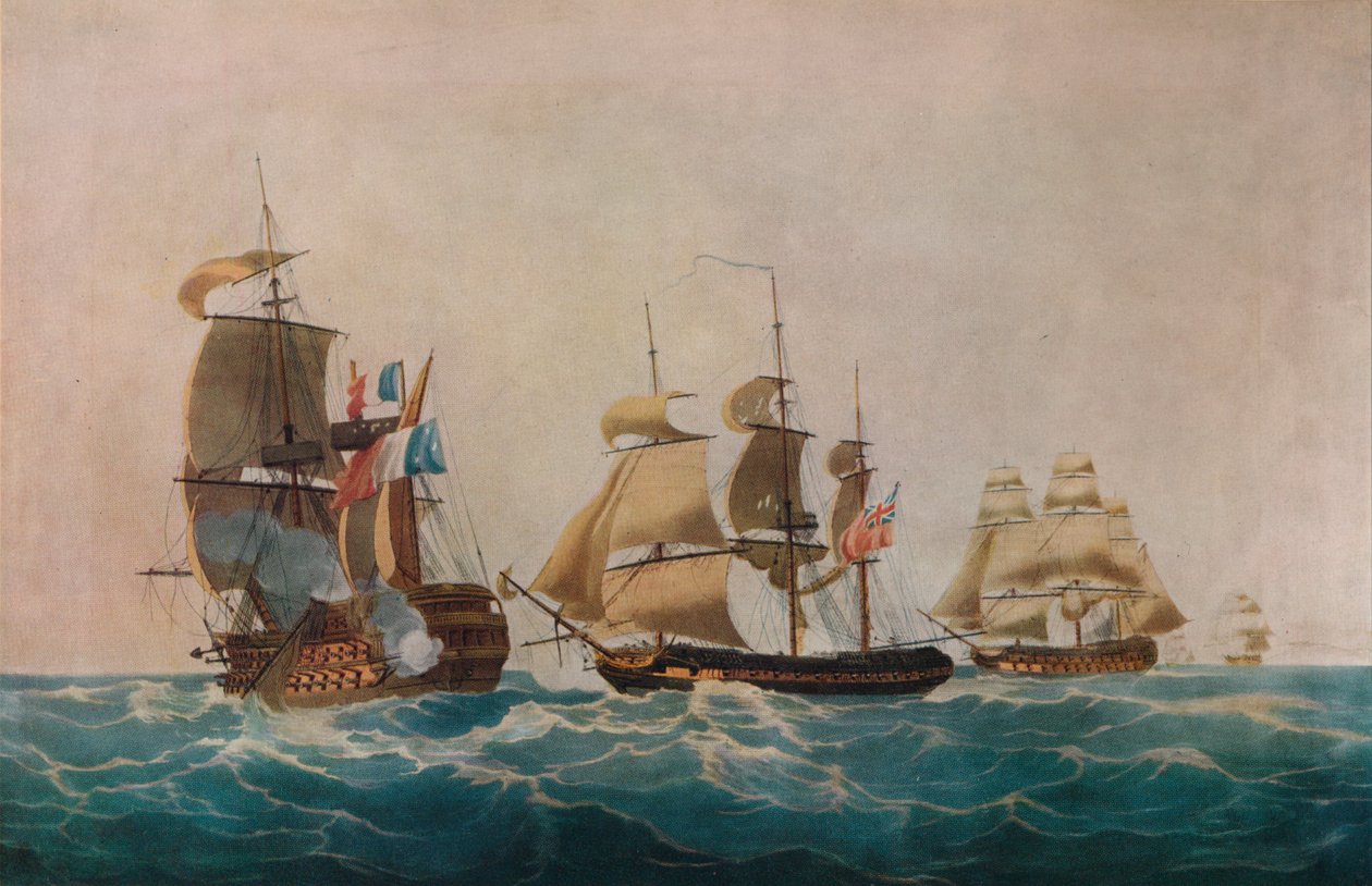 Zdobycie Guillaume Tell, c1805 autorstwa Nicholas Pocock