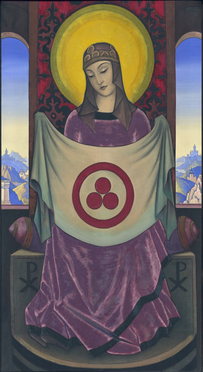 Madonna Oriflamma, 1932 autorstwa Nicholas Roerich