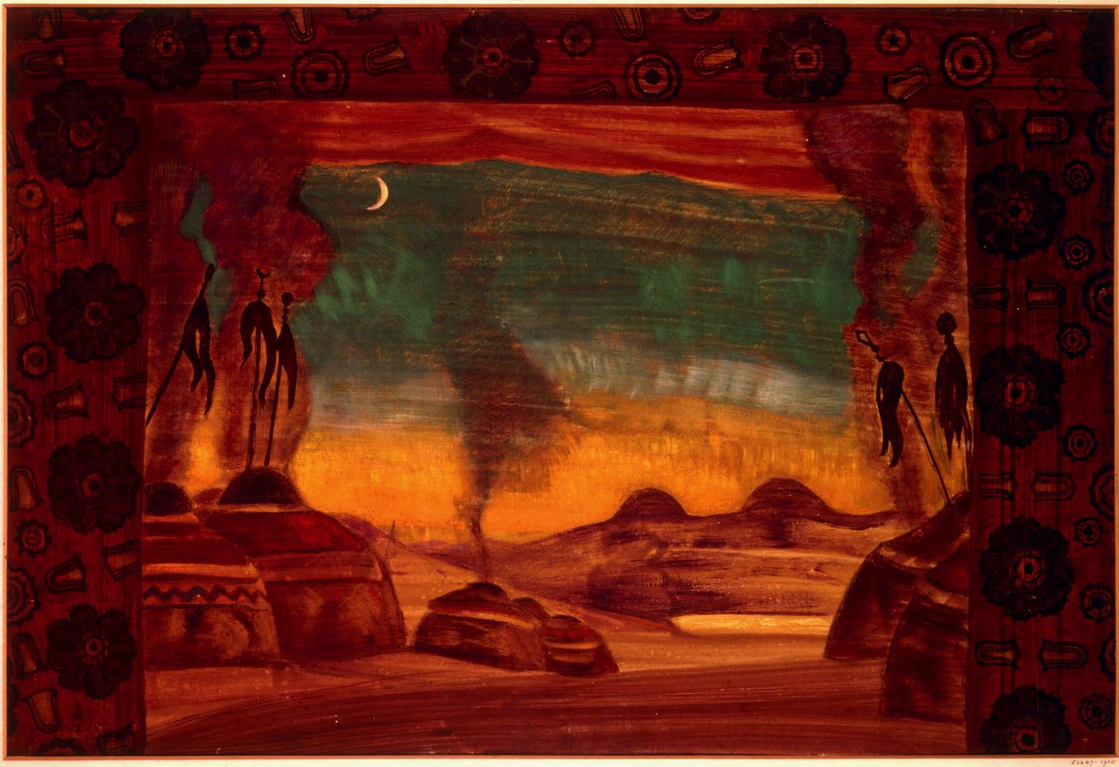 Obóz Połowiecki ... (tempera na papierze) autorstwa Nicholas Roerich