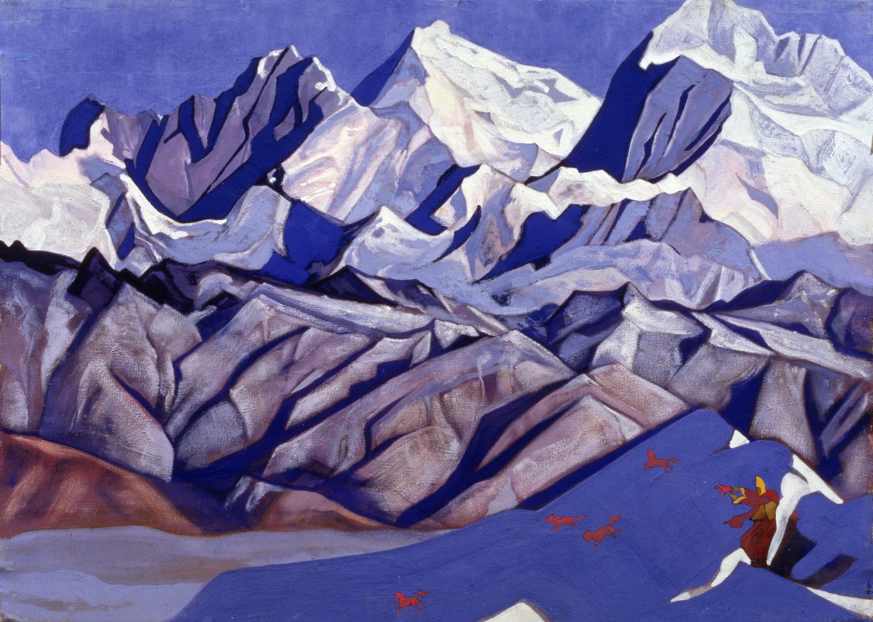 Czerwone Konie, 1925 autorstwa Nicholas Roerich