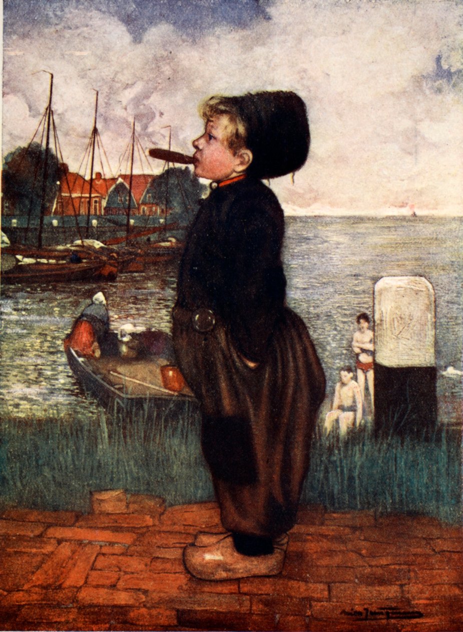 Chłopiec palący, Volendam, 1904 autorstwa Nico Jungman