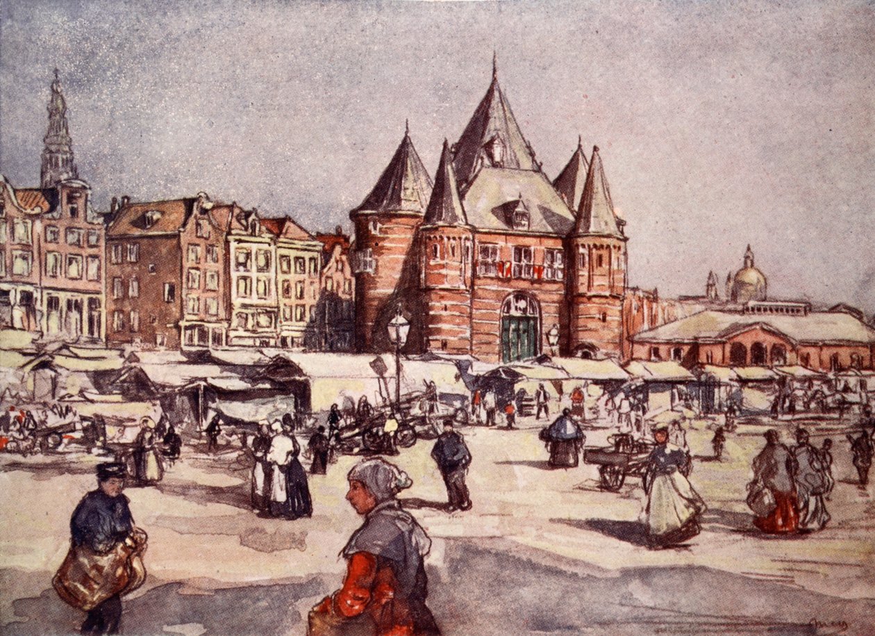 Dom Wagi, Amsterdam, 1904 r. autorstwa Nico Jungman
