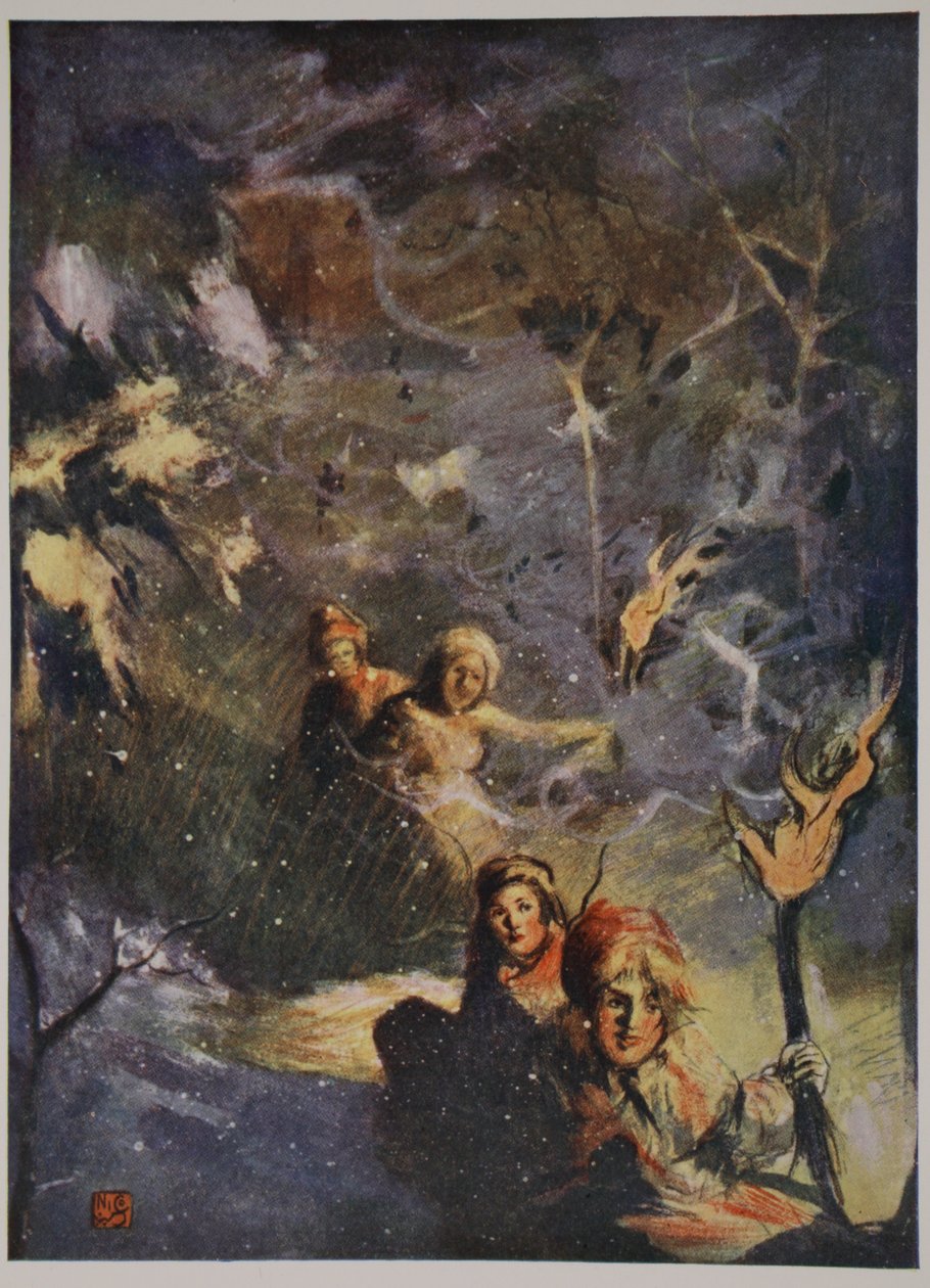 Jazda na sankach przy pochodniach, 1905 autorstwa Nico Jungman