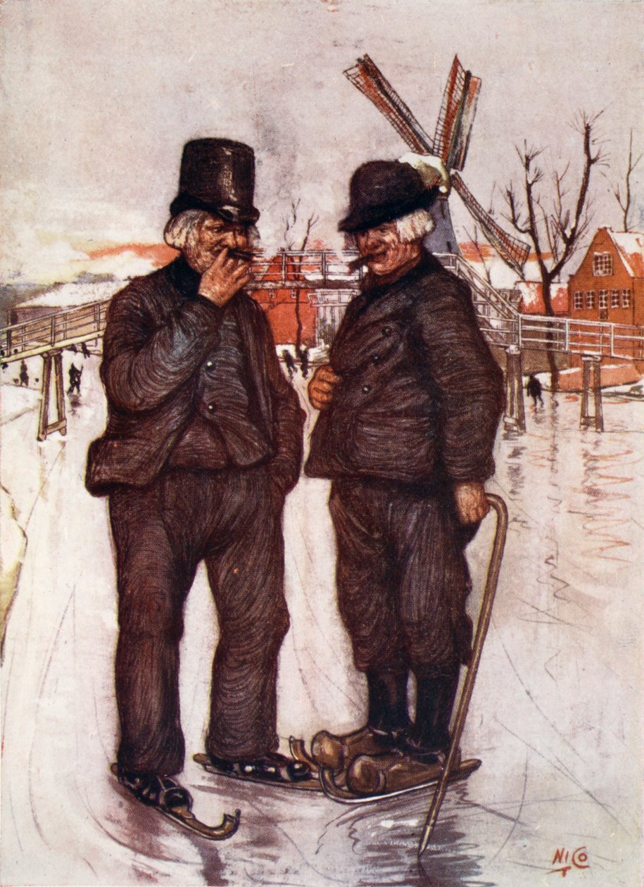 Starzy Holendrzy na łyżwach, 1904 autorstwa Nico Jungman