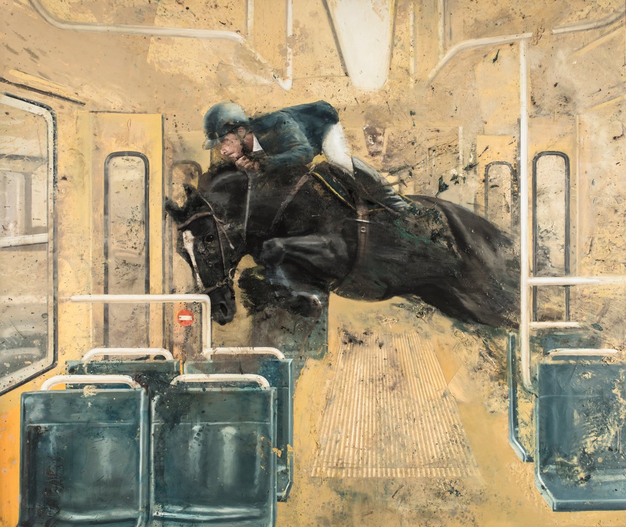 Tram Jump III, 2019 (olej na płótnie) autorstwa Nicola Pucci