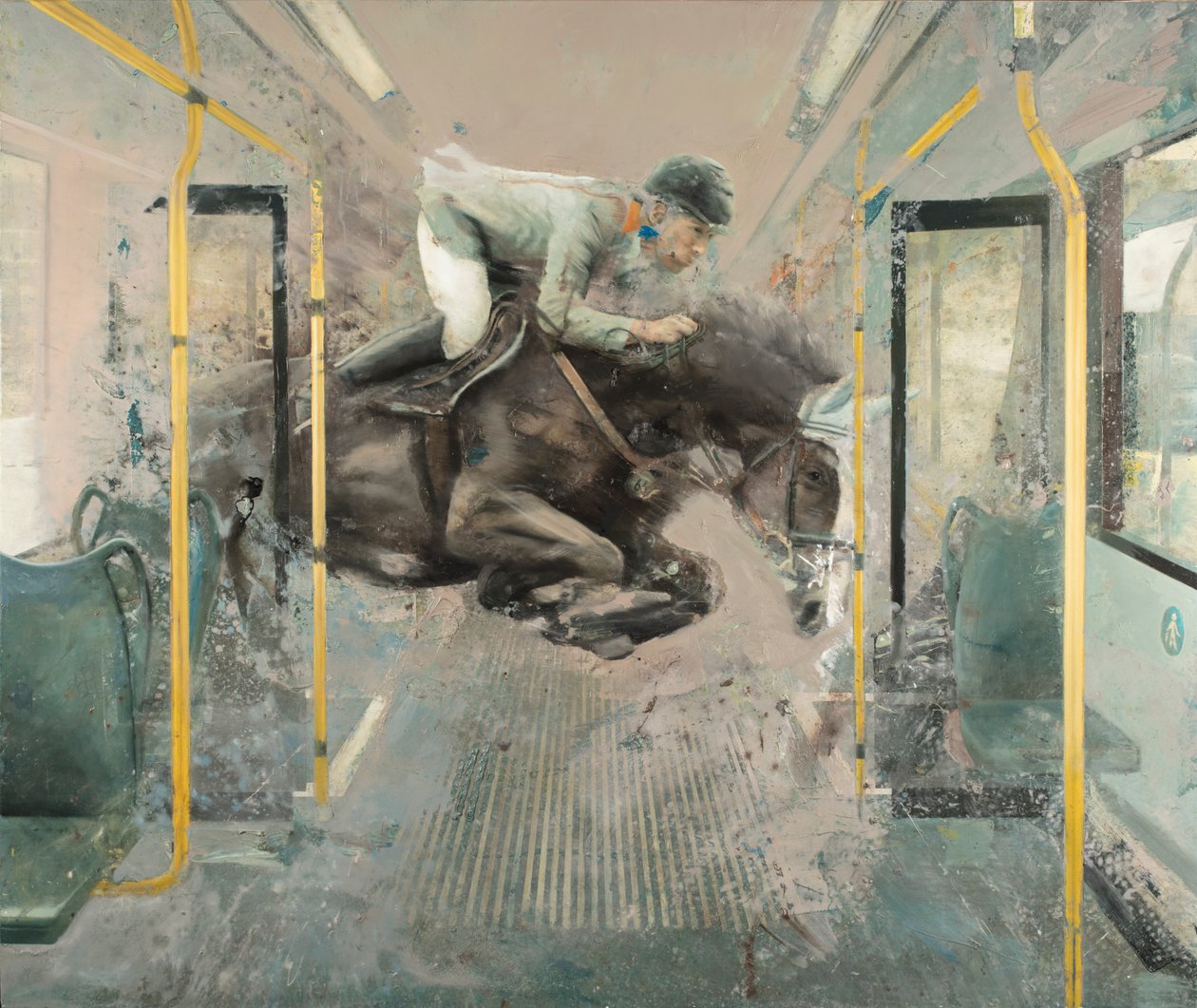 Tram Jump II, 2019 (olej na płótnie) autorstwa Nicola Pucci