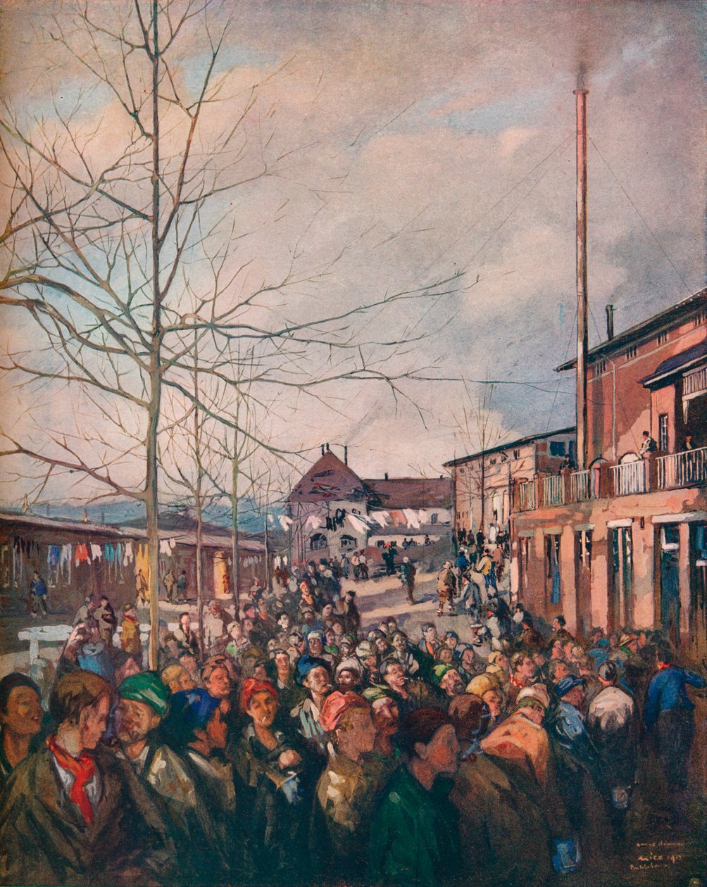 Obóz jeniecki Ruhleben, kolacja wigilijna, 1917 r. autorstwa Nicolaas Wilhelm Jungmann
