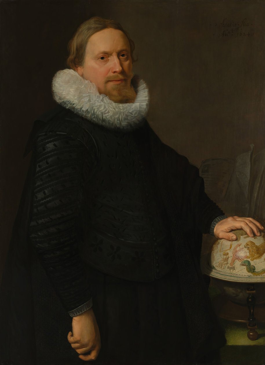 Człowiek z niebiańskim globusem, 1624. autorstwa Nicolaes Eliasz Pickenoy