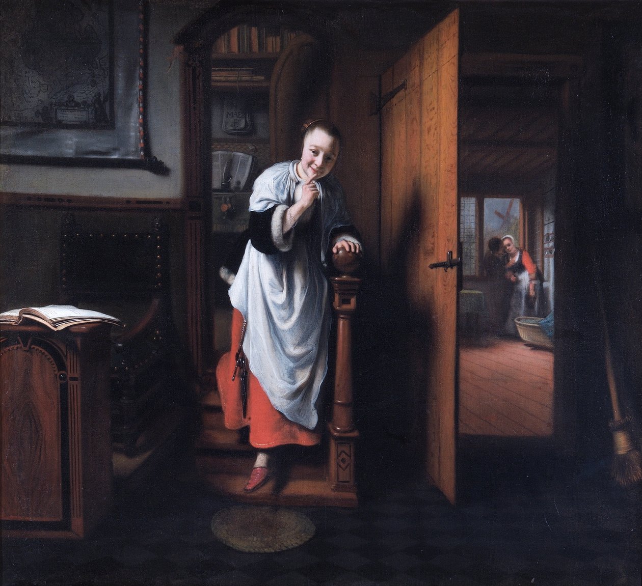 Podsłuchujący autorstwa Nicolaes Maes