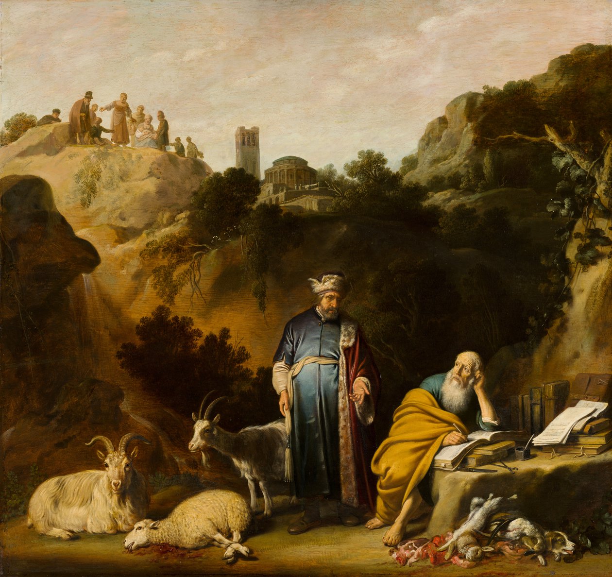 Hipokrates z wizytą u Demokryta, 1636 autorstwa Nicolaes Cornelisz Moeyaert