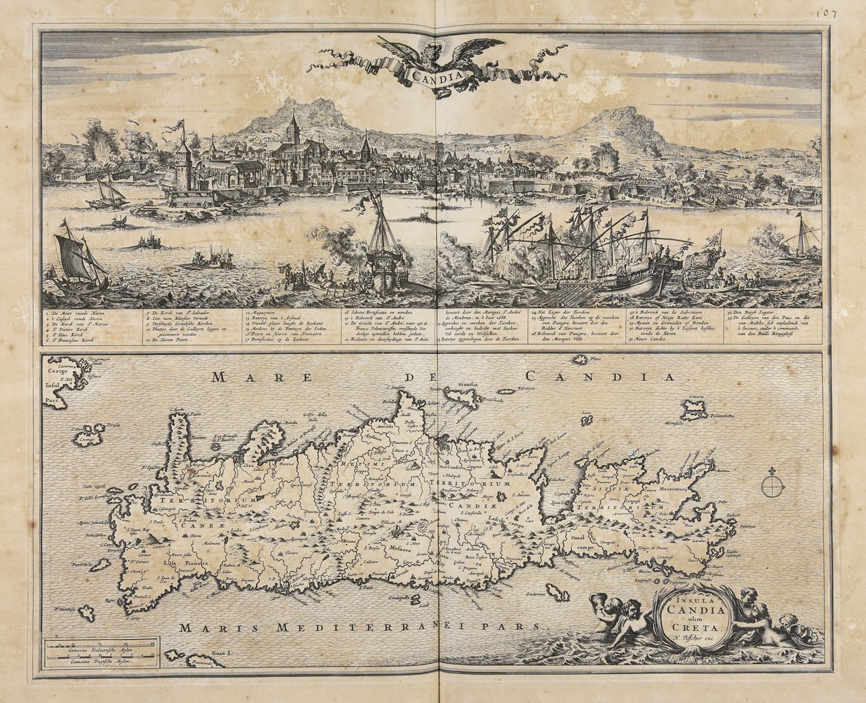 Insula Candia olim Creta / N. Visscher exc. autorstwa Nicolaes Visscher