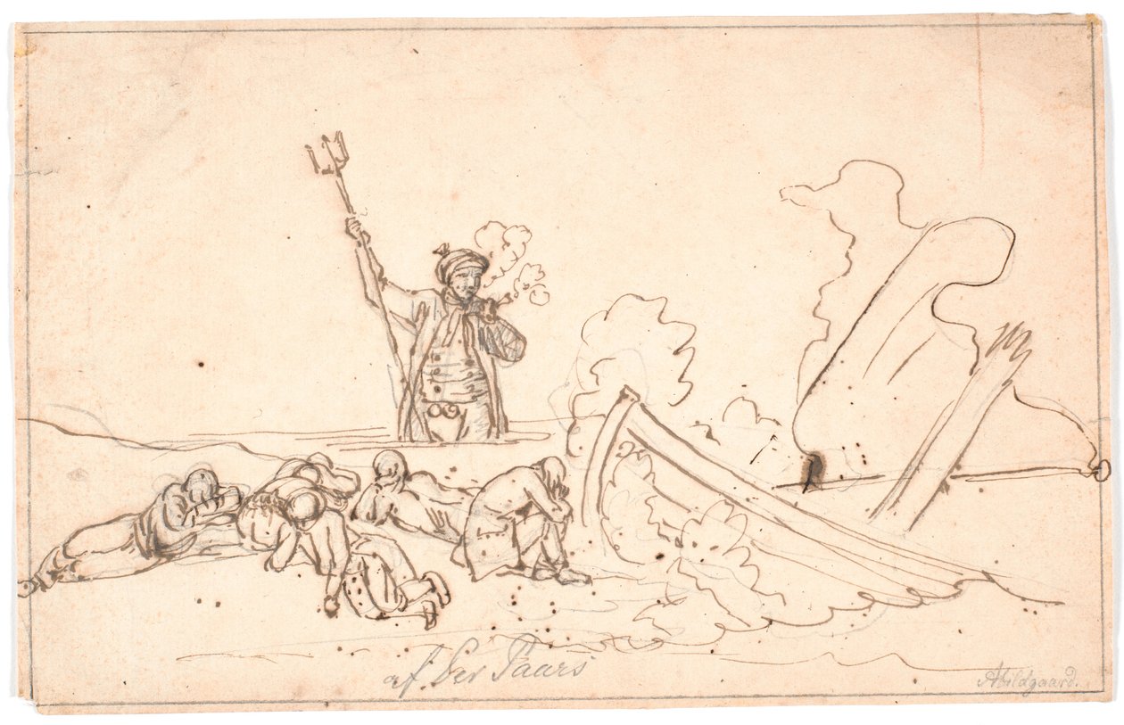 Stranding w Anholt autorstwa Nicolai Abildgaard