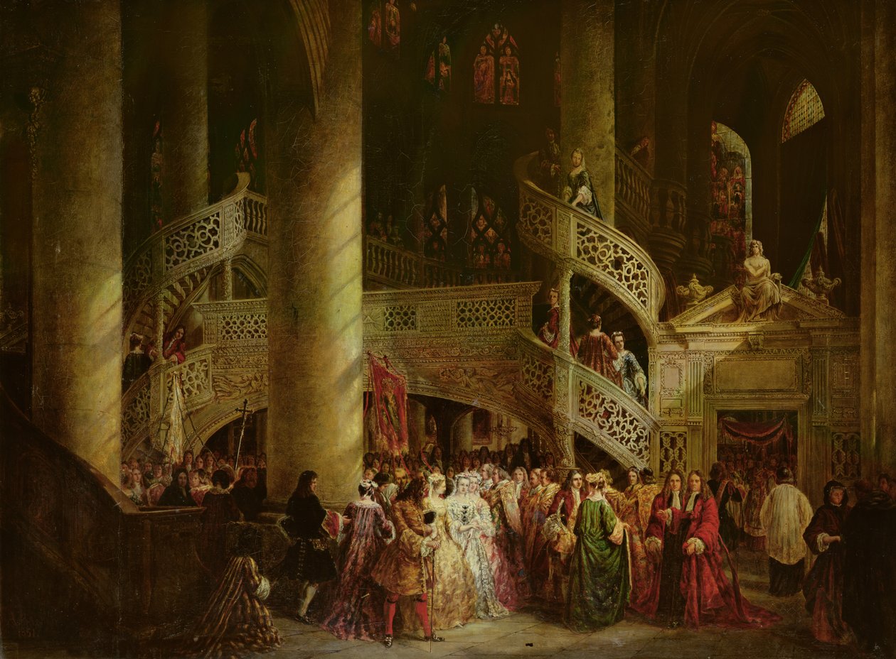 Wnętrze kościoła Saint-Etienne du Mont, Rood-Screen, 1851 autorstwa Nicolas Alexandre Barbier