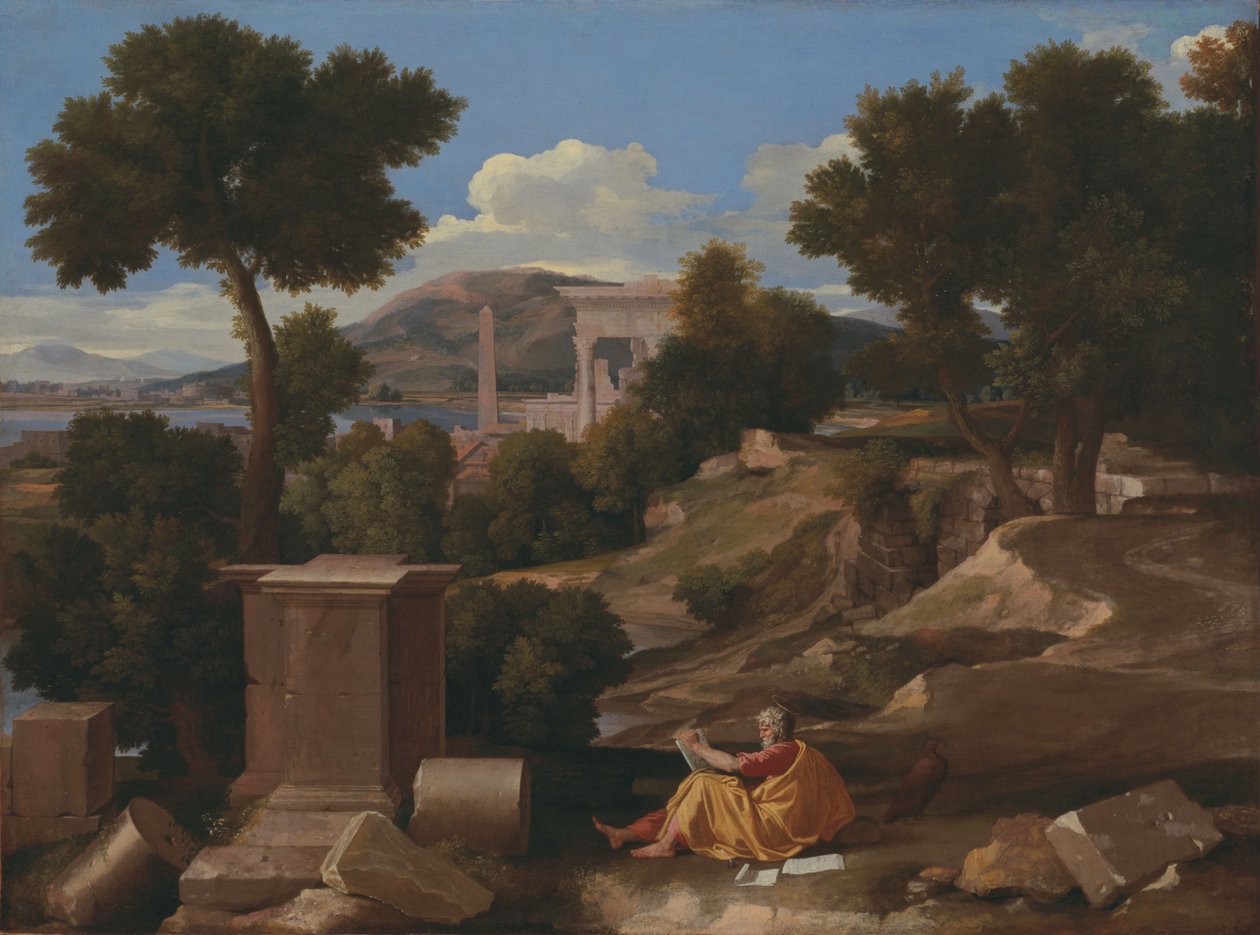 Krajobraz ze św. Janem na Patmos autorstwa Nicolas Poussin