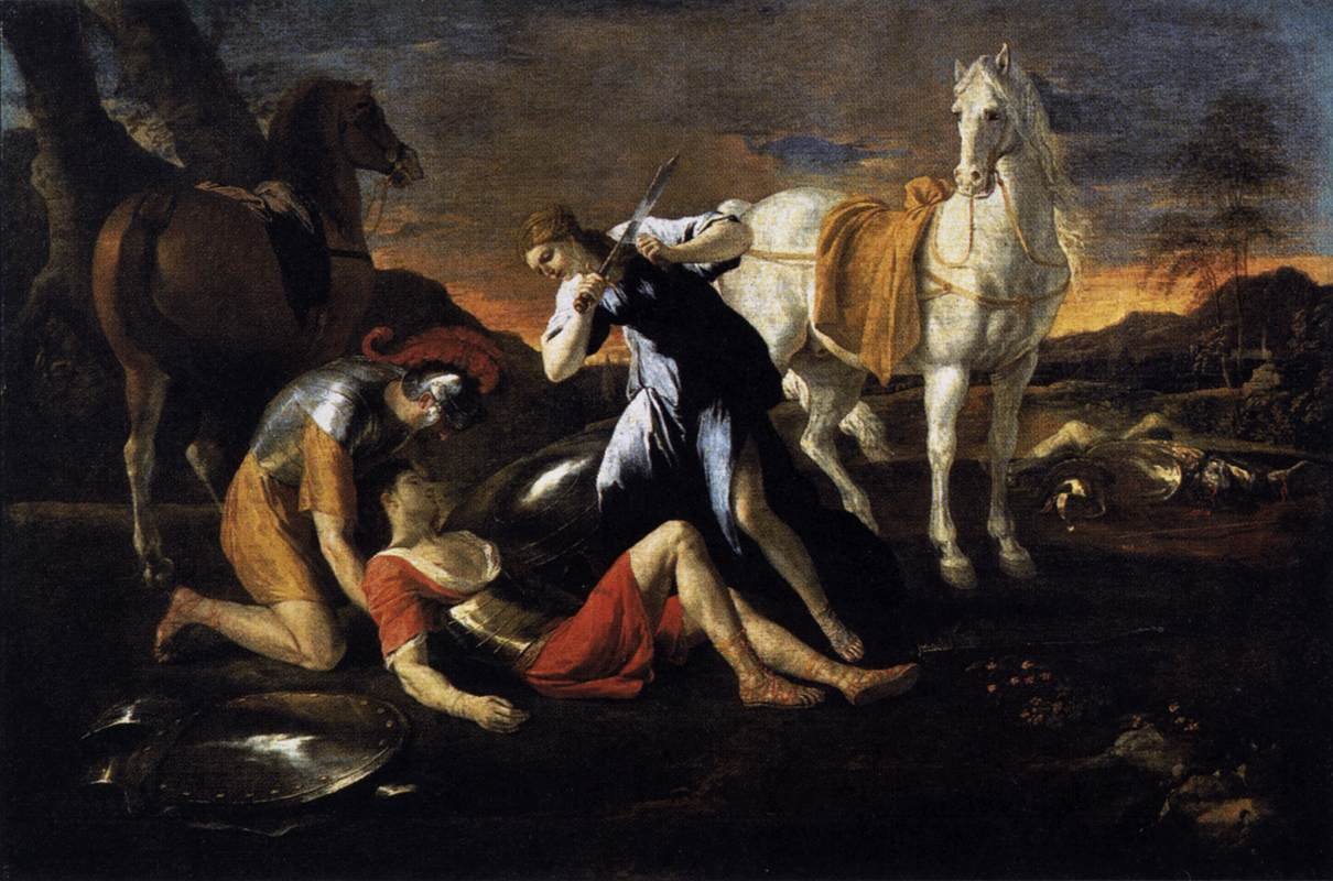 Tankred i Erminia autorstwa Nicolas Poussin