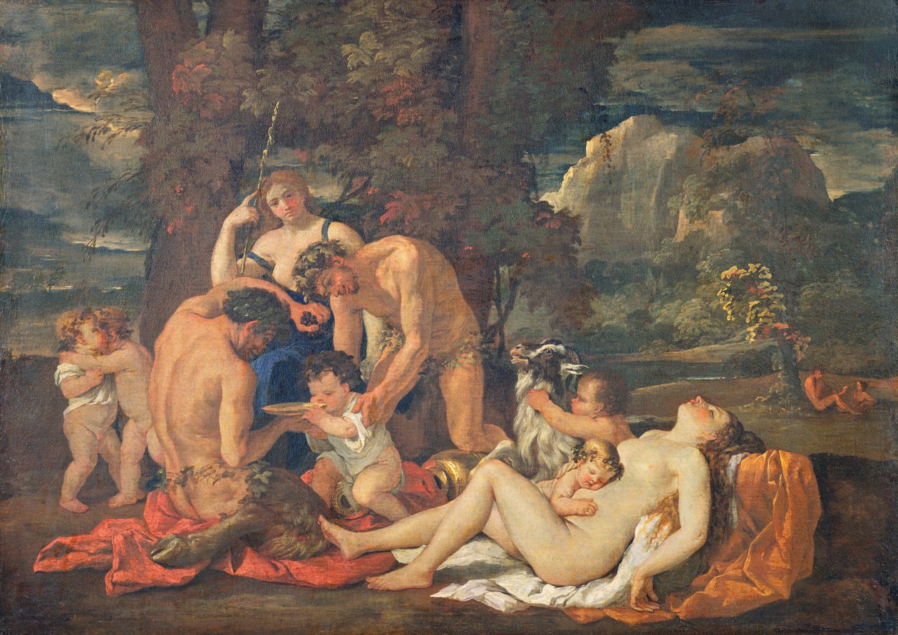Dzieciństwo Bachusa lub Mała Bachanalia, ok. 1624-25 autorstwa Nicolas Poussin