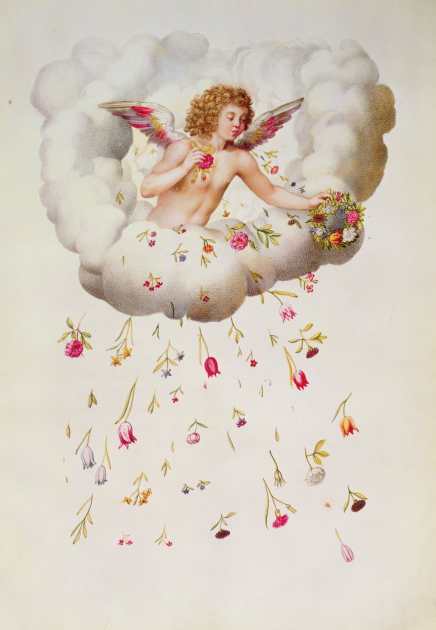 Zefir z „La Guirlande de Julie”, c.1642 autorstwa Nicolas Robert