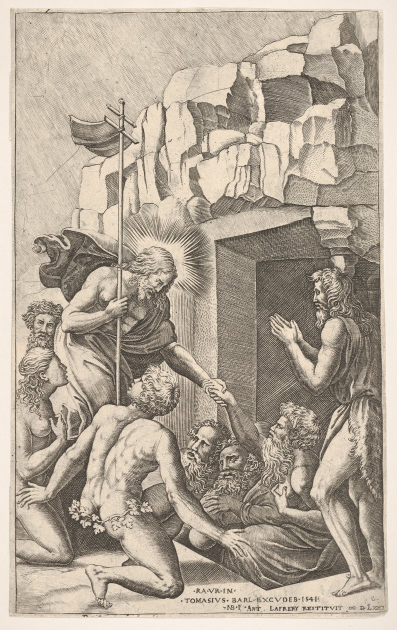 Chrystus w Limbo, według Rafaela, 1541. autorstwa Nicolas Beatrizet