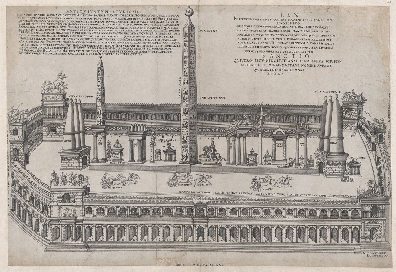 Lustro rzymskiej świetności: Circus Maximus, 1553., 1553. autorstwa Nicolas Beatrizet