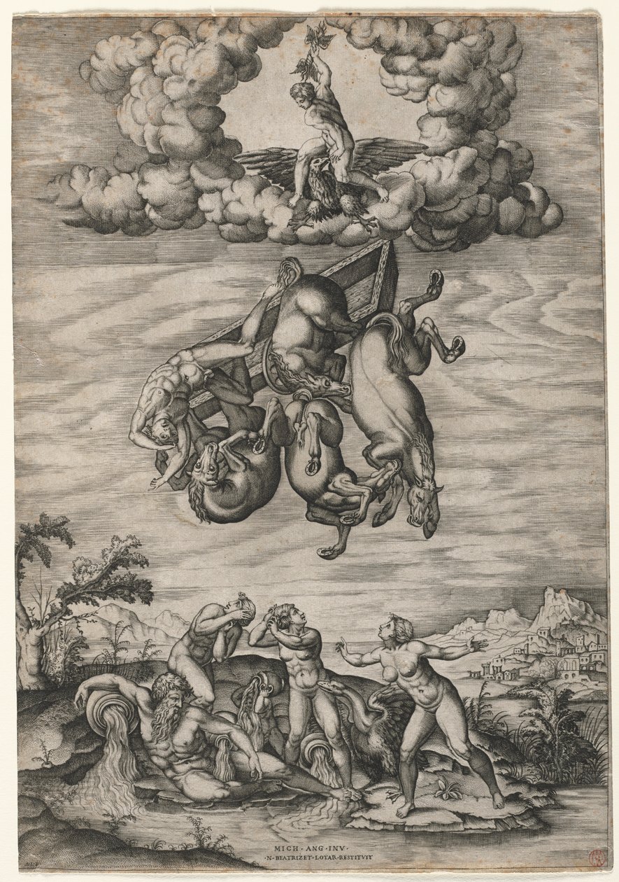 Upadek Faetona, c. 1545. autorstwa Nicolas Beatrizet