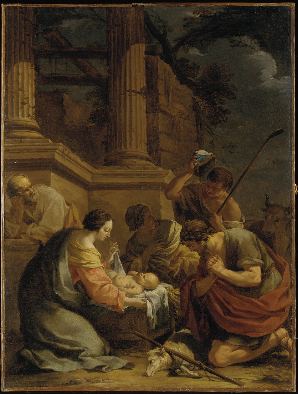 Adoracja pasterzy autorstwa Nicolas Chaperon