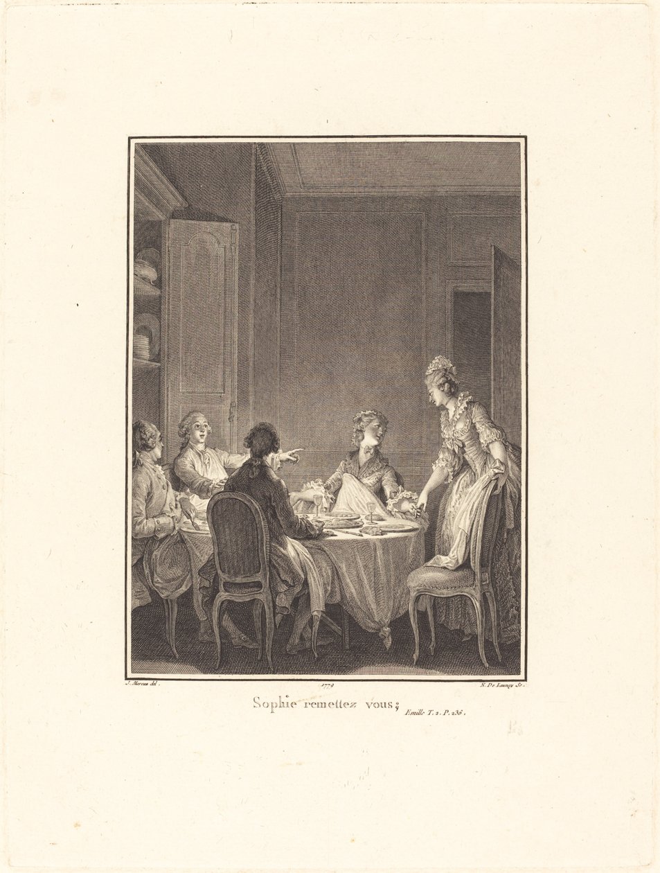 Sophie pozbądź się siebie autorstwa Nicolas Delaunay after Jean Michel Moreau