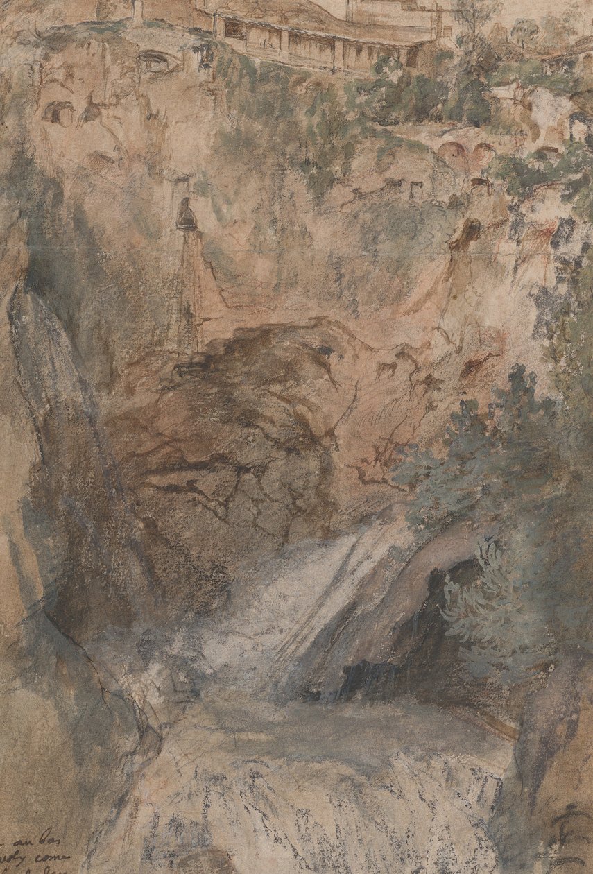 Widok na kaskady w Tivoli, ok. 1724-33. autorstwa Nicolas Delobel