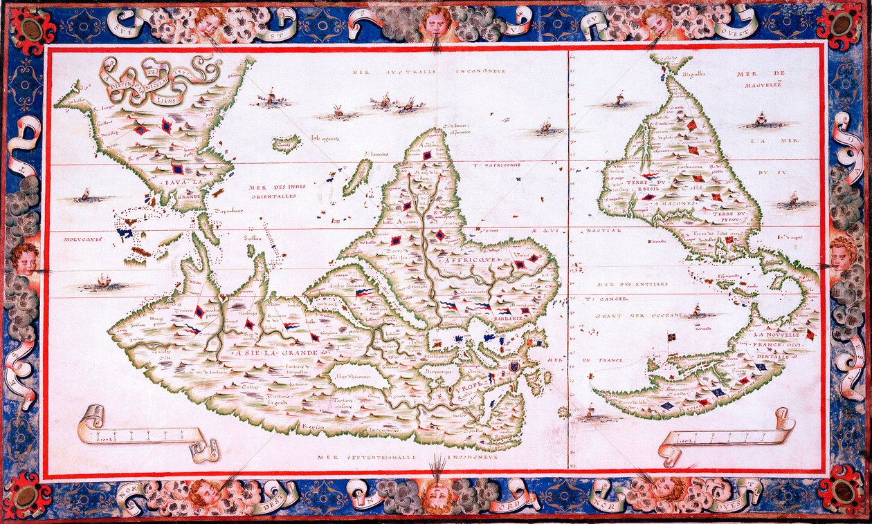 Mapa świata autorstwa Nicolas Desliens