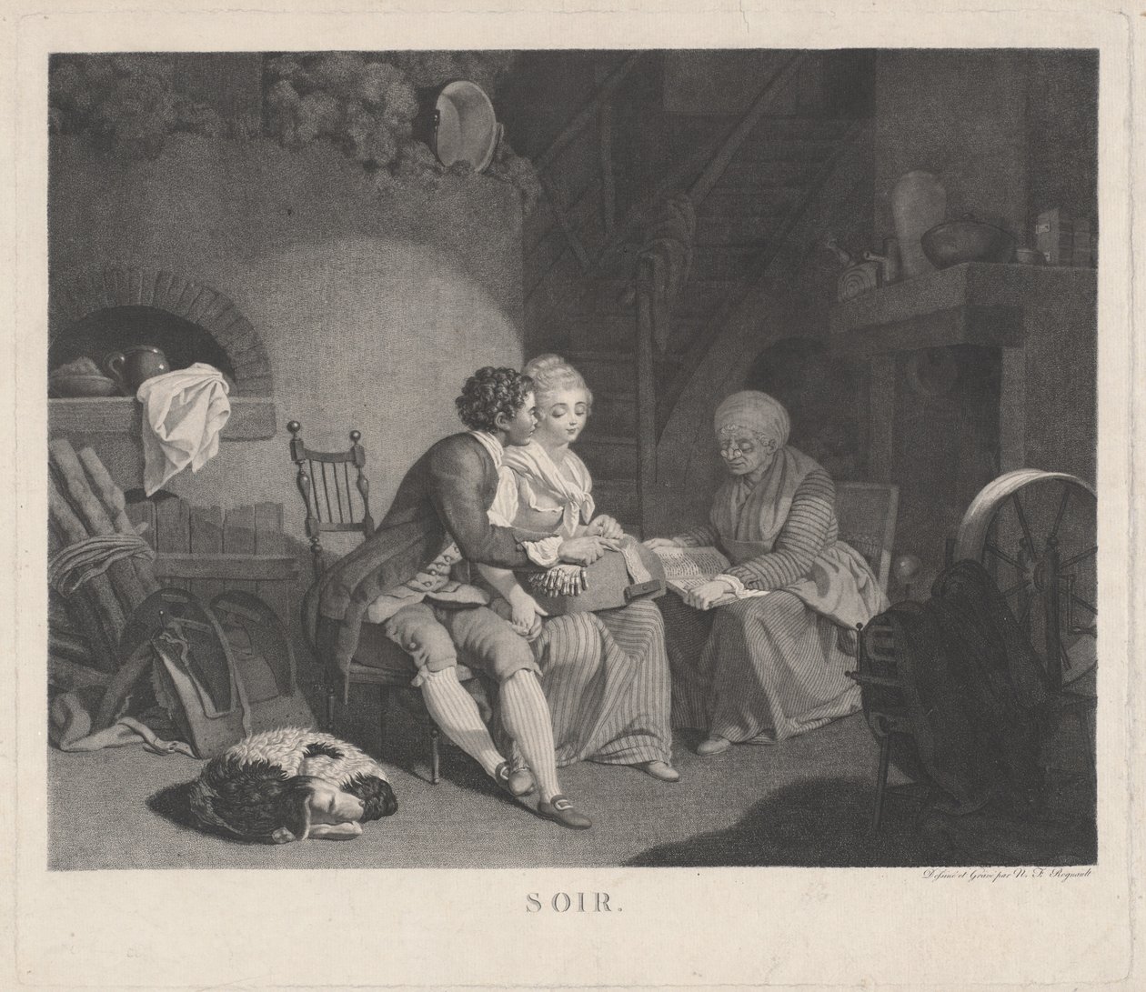 Wieczór Soir, lata 80. XVIII wieku. autorstwa Nicolas Francois Regnault