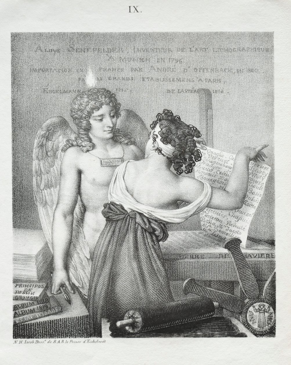 Geniusz litografii, 1819. autorstwa Nicolas Henri Jacob