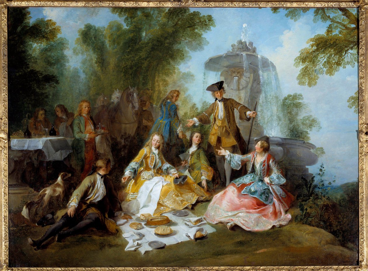 Posiłek myśliwski. Obraz Nicolasa Lancreta (1690-1743) autorstwa Nicolas Lancret