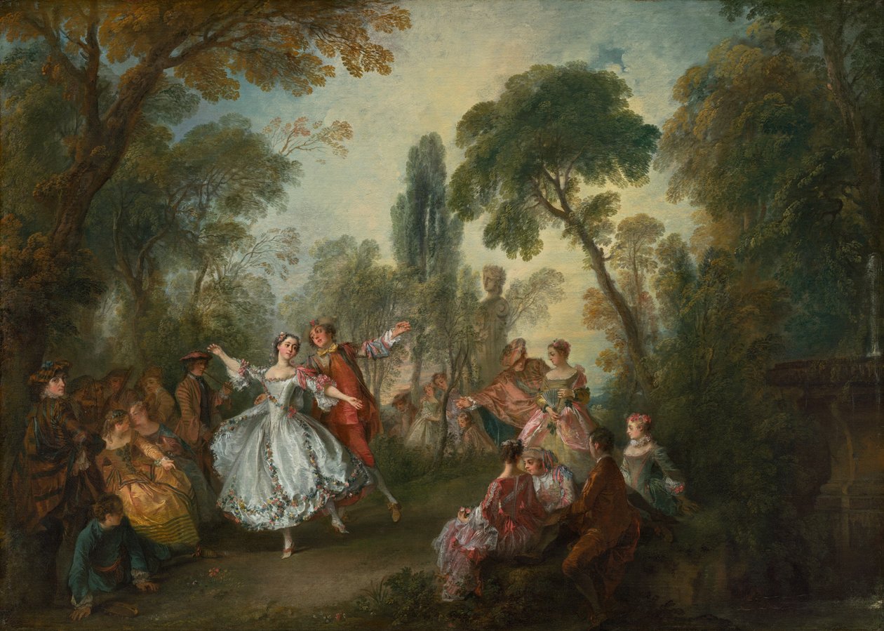 Taniec La Camargo, c. 1730. autorstwa Nicolas Lancret