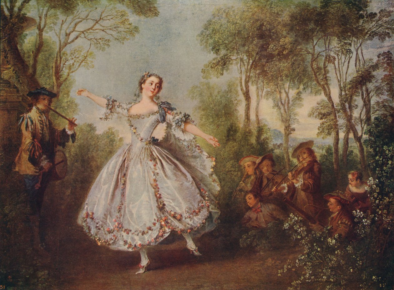 Mlle. Taniec Camargo, 1730, c1915 autorstwa Nicolas Lancret