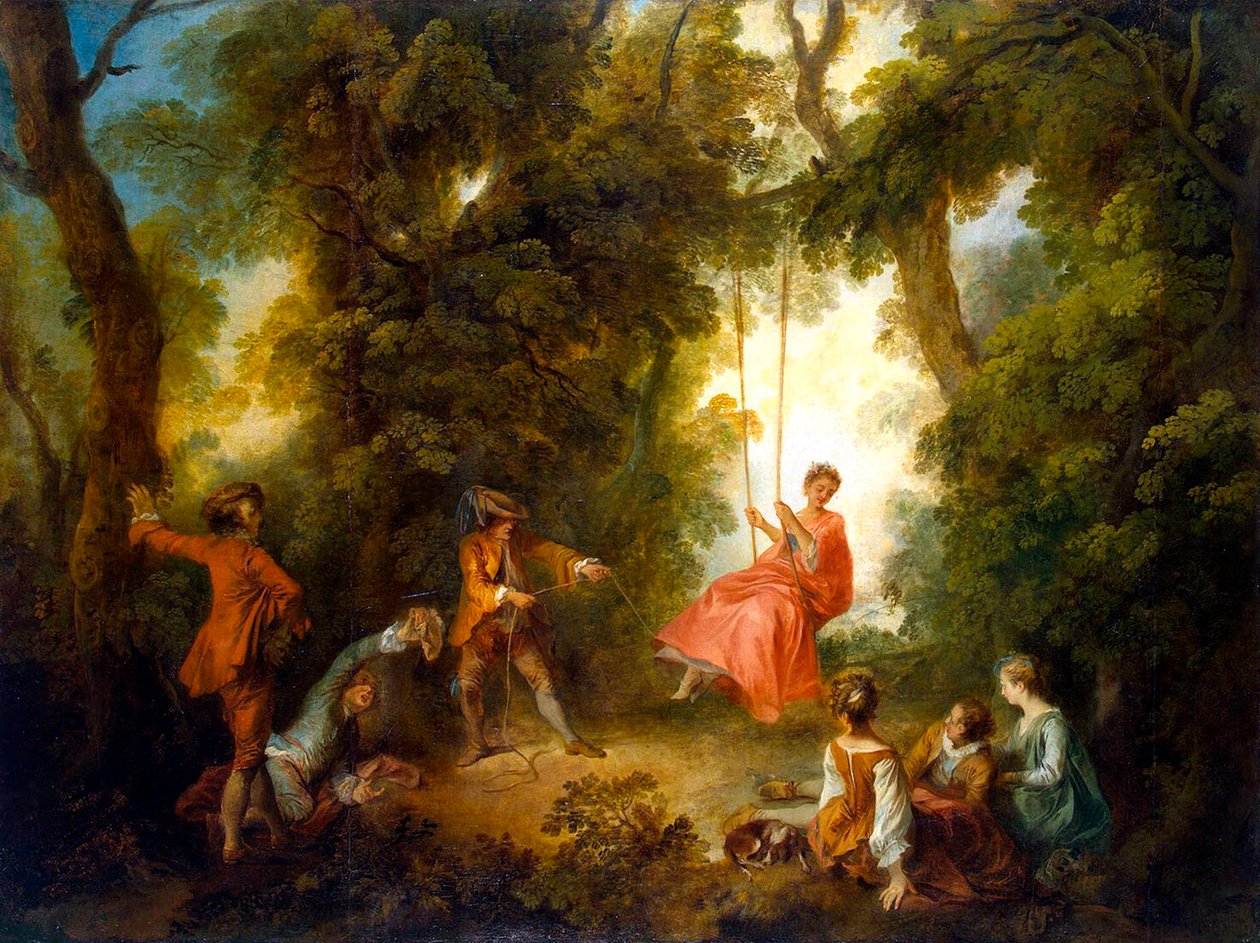 Huśtawka”, lata 30. XVIII w. autorstwa Nicolas Lancret