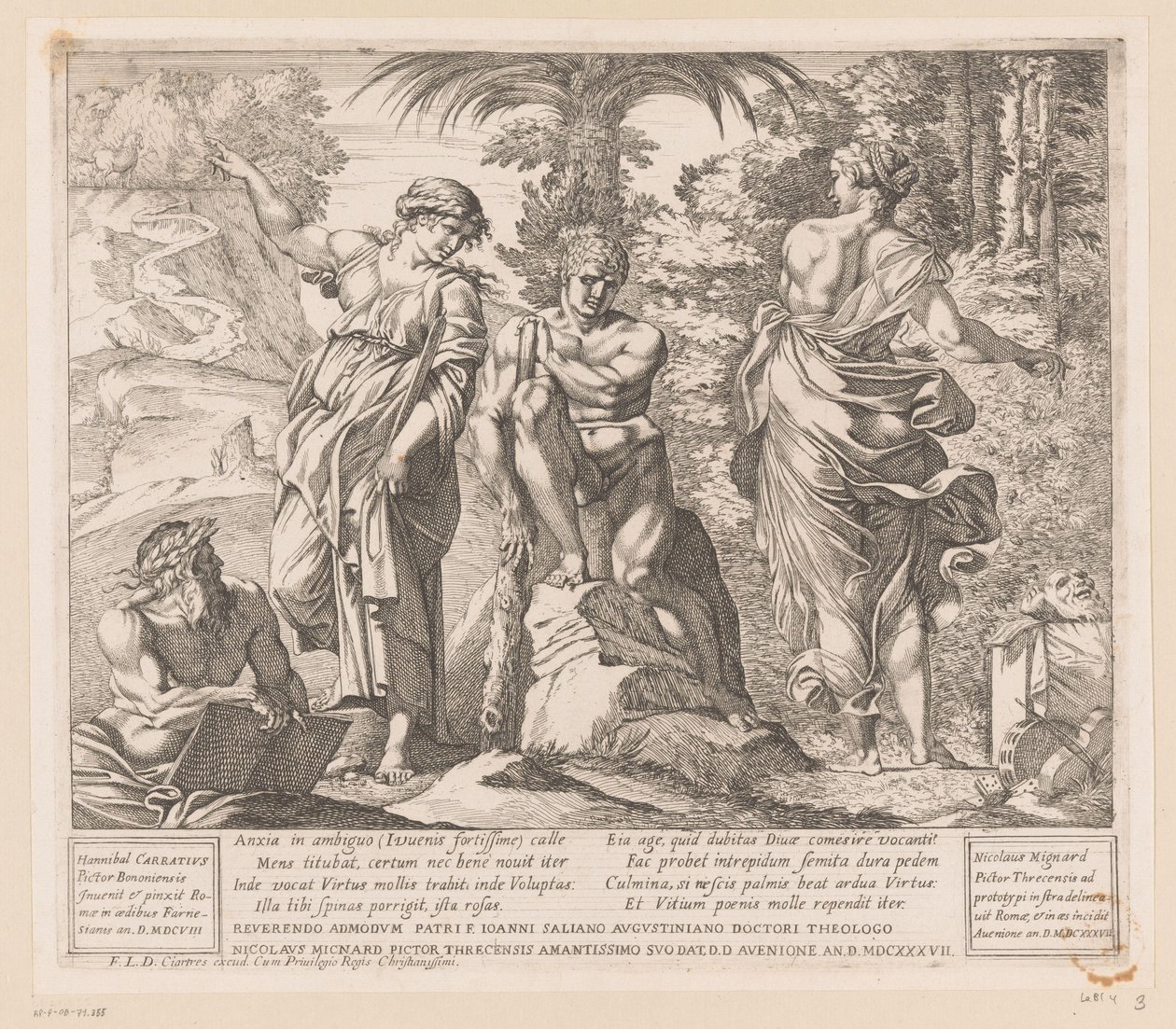Herkules między cnotą a występkiem autorstwa Nicolas Mignard