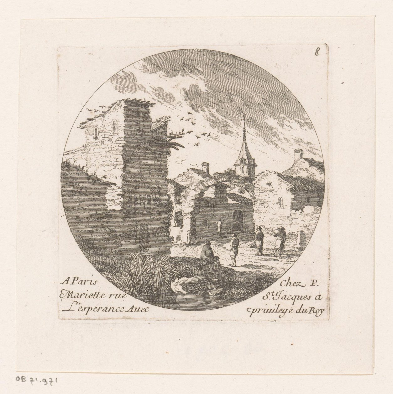 Figury przy ruinach bramy autorstwa Nicolas Perelle