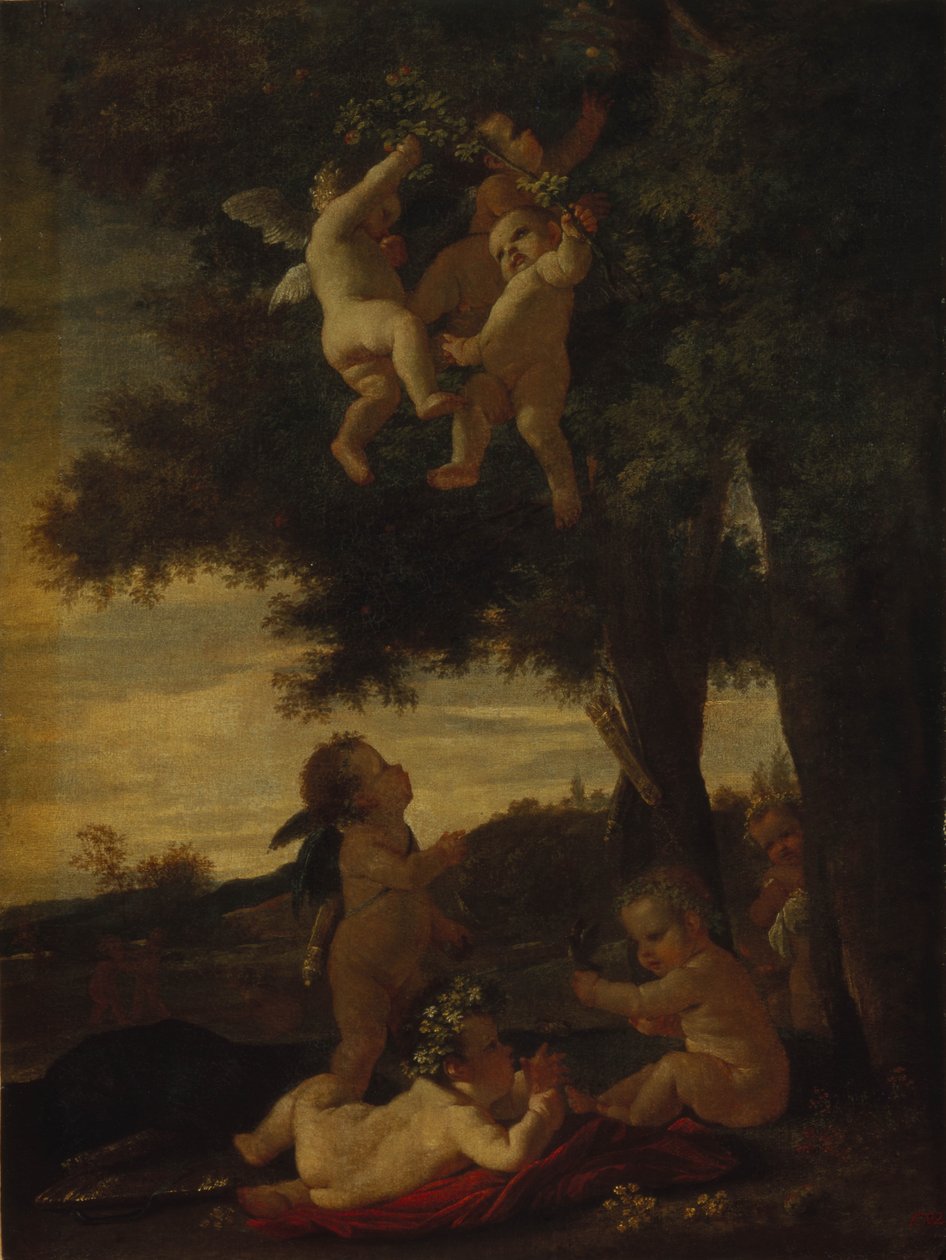 Amorki i Geniusze, 1630-1633 autorstwa Nicolas Poussin