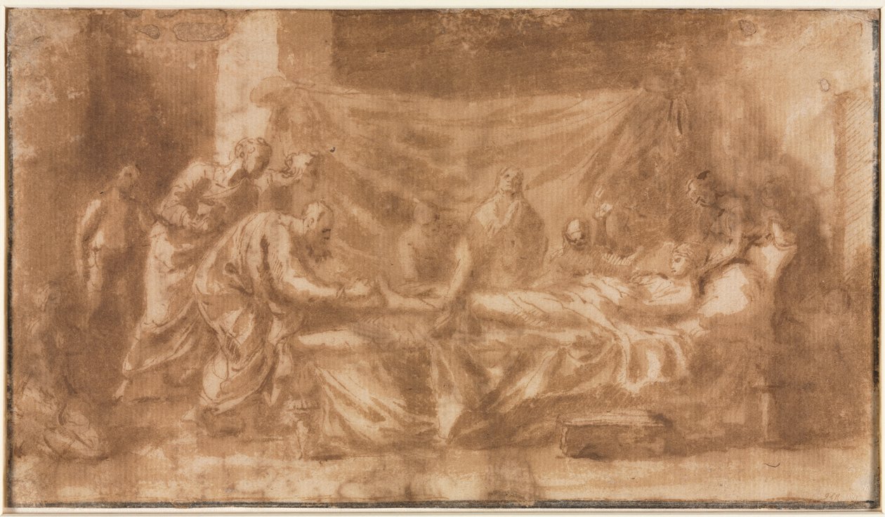 Skrajne namaszczenie (rekto) autorstwa Nicolas Poussin