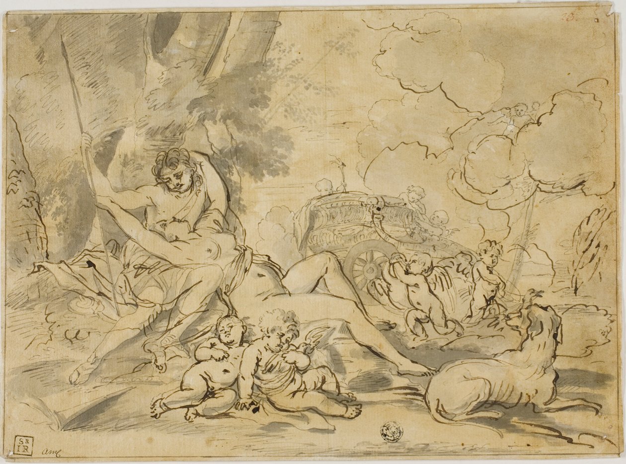 Figurki, Rydwan i Pies autorstwa Nicolas Poussin
