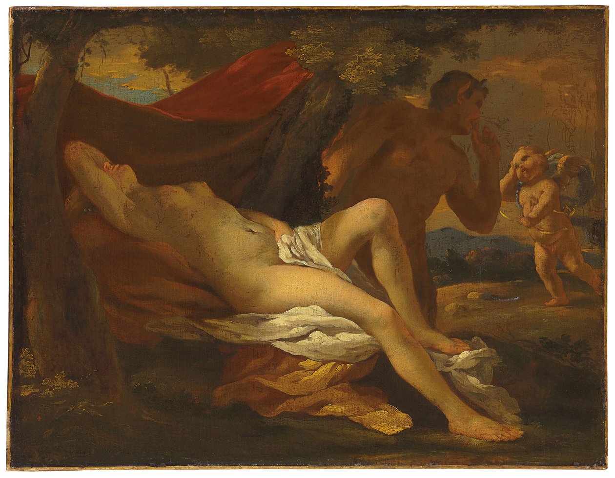 Jowisz i Antiope autorstwa Nicolas Poussin