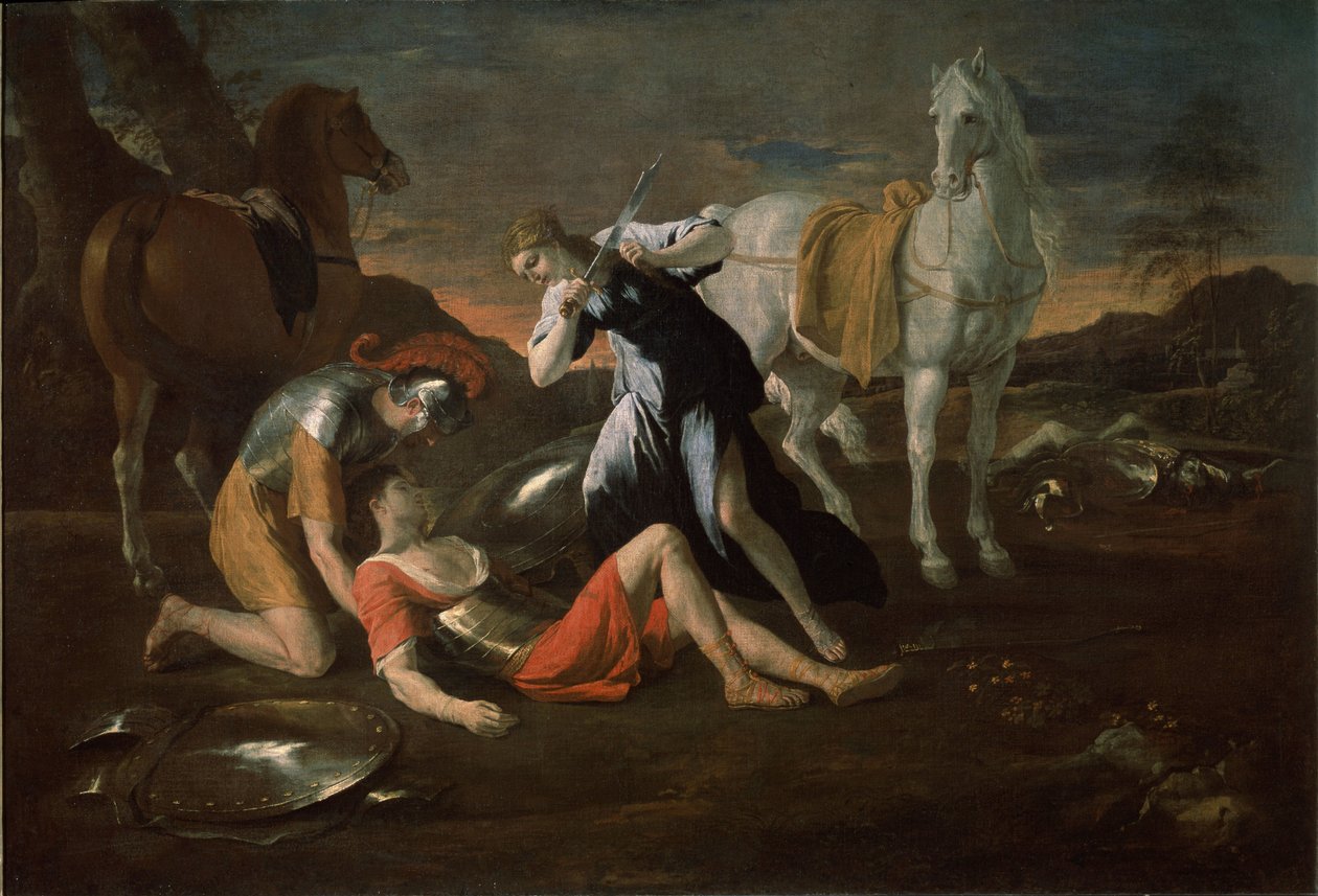 Tankred i Erminia, 1631 autorstwa Nicolas Poussin