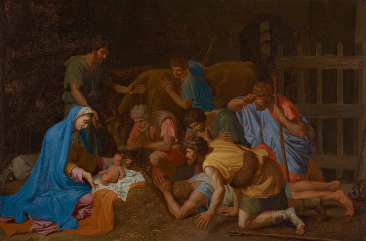 Adoracja pasterzy autorstwa Nicolas Poussin