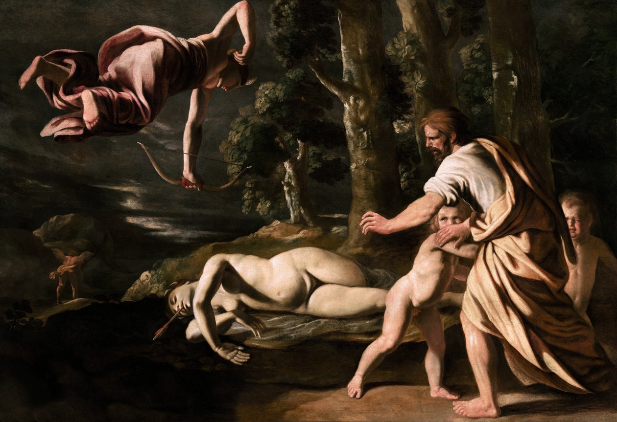 Śmierć Chione, c. 1622. autorstwa Nicolas Poussin