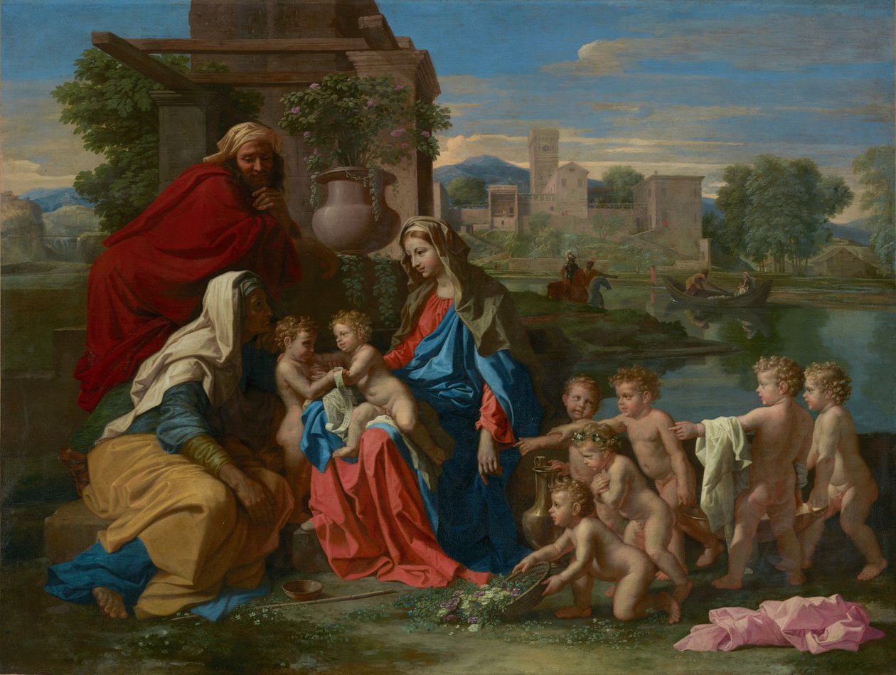 Święta Rodzina, ok. 1651 r. (olej na płótnie) autorstwa Nicolas Poussin