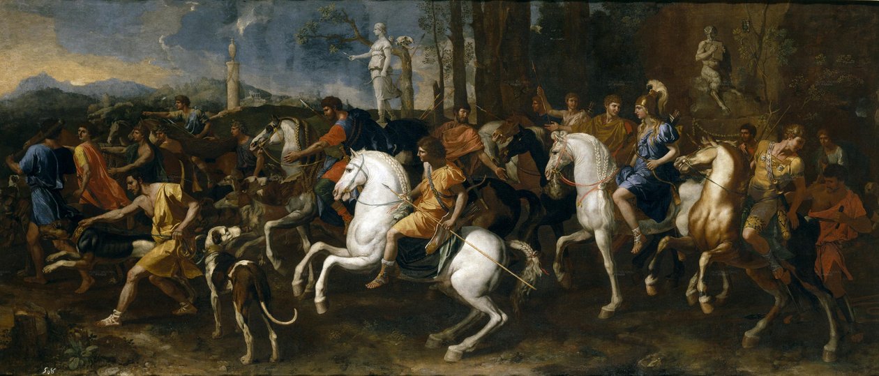 Polowanie na Meleagera, 1634-9 autorstwa Nicolas Poussin