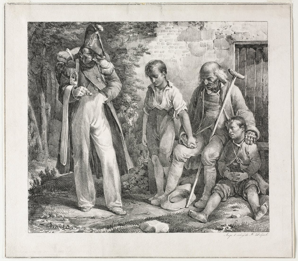 Błagając o jałmużnę, 1819. autorstwa Nicolas Toussaint Charlet