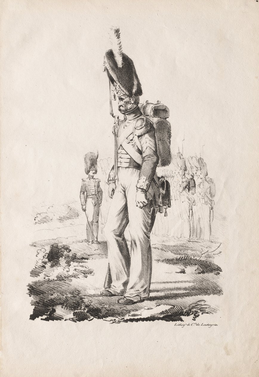Stroje wojskowe: Sargent piechoty, 1817-18. autorstwa Nicolas Toussaint Charlet