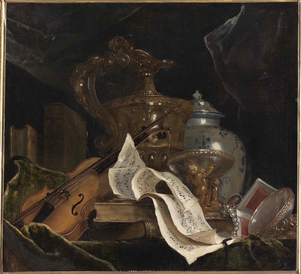 Martwa natura z instrumentem muzycznym, 1695-1700. autorstwa Nicolas de Largillière