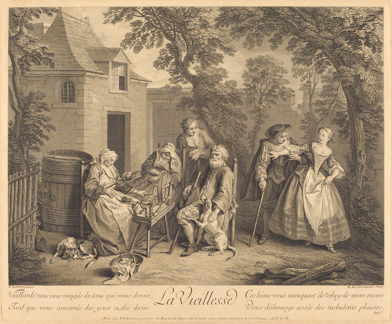 Podeszły wiek autorstwa Nicolas de Larmessin IV after Nicolas Lancret