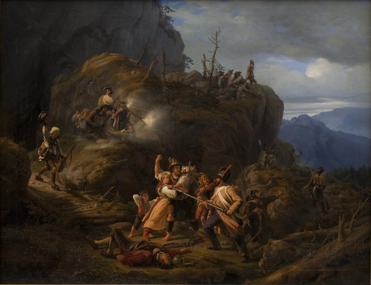 Scena wojny tyrolskiej w roku 1809 autorstwa Niels Simonsen